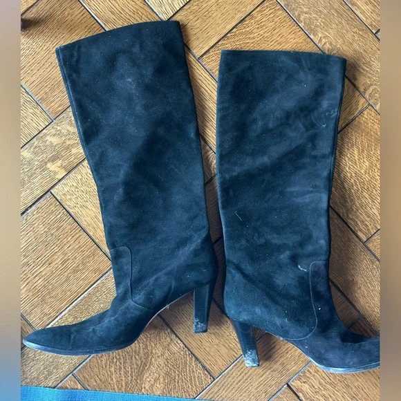 Suede studded boots 3" heel size 11 women's - Picture 2 of 6